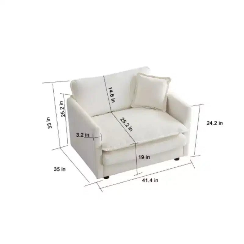 Paire Moderne de Fauteuils de Salon en Chenille Peluche avec Coussins Amovibles