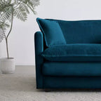 Chenille Loveseat with Ottoman and Footrest: Ideal for Small Spaces