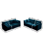 Upholstered Loveseat and Couch 2-Piece Sofa Collection, Ideal for Living Room, Home Office or Lounge, 2+2 Seating Sofa Set