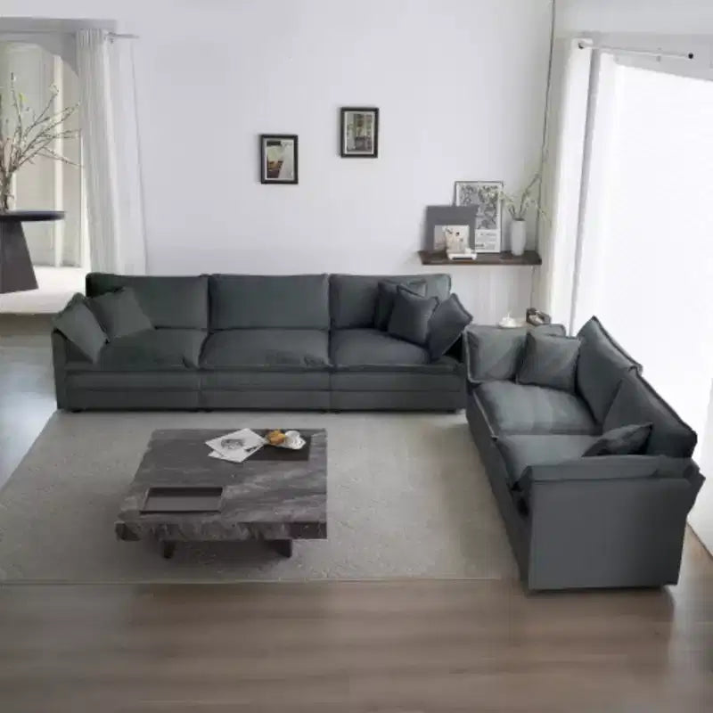 Modern Sofa Set for Living Room, Sofa Set of 2 Chenille Couch, 2+3 Seater Sofa Set Deep Seat Sofa