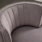 Fauteuil rond : pivotant, velours, salon