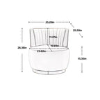 Fauteuil rond : pivotant, velours, salon