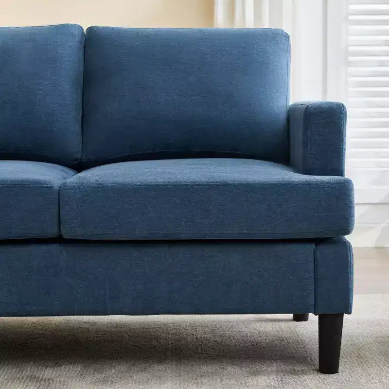 Hyleory 3-Seater Simple Design Sofa - Modern Fabric Sofa with Wooden Frame and Comfortable Cushions