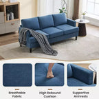 Hyleory 3-Seater Simple Design Sofa - Modern Fabric Sofa with Wooden Frame and Comfortable Cushions