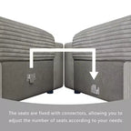 ATJafurn Modern Corduroy Sofa, Modular Sectional Upholstered Couch with Soft Pillows Backrest and Deep Seat for Living Room