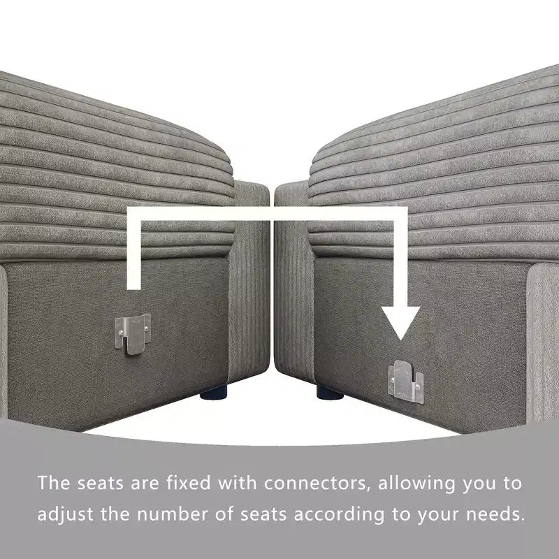 ATJafurn Modern Corduroy Sofa, Modular Sectional Upholstered Couch with Soft Pillows Backrest and Deep Seat for Living Room