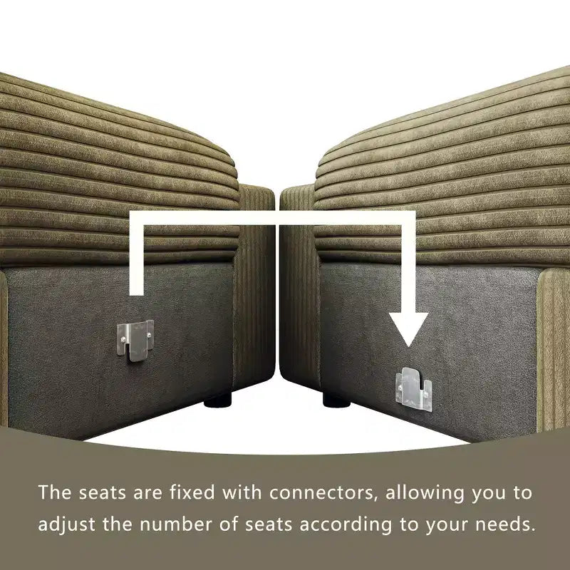 ATJafurn Modern Corduroy Sofa, Modular Sectional Upholstered Couch with Soft Pillows Backrest and Deep Seat for Living Room