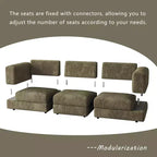 ATJafurn Modern Corduroy Sofa, Modular Sectional Upholstered Couch with Soft Pillows Backrest and Deep Seat for Living Room