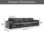 ATJafurn Modern Corduroy Sofa, Modular Sectional Upholstered Couch with Soft Pillows Backrest and Deep Seat for Living Room