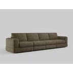 ATJafurn Modern Corduroy Sofa, Modular Sectional Upholstered Couch with Soft Pillows Backrest and Deep Seat for Living Room