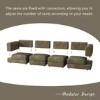 ATJafurn Modern Corduroy Sofa, Modular Sectional Upholstered Couch with Soft Pillows Backrest and Deep Seat for Living Room