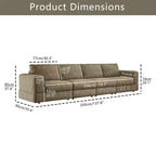 ATJafurn Modern Corduroy Sofa, Modular Sectional Upholstered Couch with Soft Pillows Backrest and Deep Seat for Living Room
