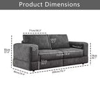 ATJafurn Modern Corduroy Sofa, Modular Sectional Upholstered Couch with Soft Pillows Backrest and Deep Seat for Living Room