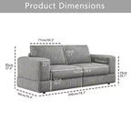 ATJafurn Modern Corduroy Sofa, Modular Sectional Upholstered Couch with Soft Pillows Backrest and Deep Seat for Living Room