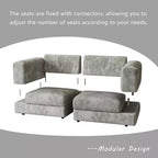 ATJafurn Modern Corduroy Sofa, Modular Sectional Upholstered Couch with Soft Pillows Backrest and Deep Seat for Living Room