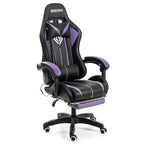 Fauteuil de Gamer Ergonomique de Bureau Hoffree Comfort Massage avec Repose-pieds et Lumière RGB