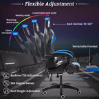 Fauteuil de Gamer Ergonomique de Bureau Hoffree Comfort Massage avec Repose-pieds et Lumière RGB
