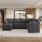 Whisen 109.9 Sectional Sofa Versatile Sofa Bed Sofa Sleeper U-shaped Sofa with Ample Storage Space