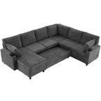 Whisen 109.9 Sectional Sofa Versatile Sofa Bed Sofa Sleeper U-shaped Sofa with Ample Storage Space