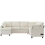 Whisen 109.9 Sectional Sofa Versatile Sofa Bed Sofa Sleeper U-shaped Sofa with Ample Storage Space