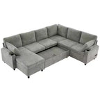Whisen 109.9 Sectional Sofa Versatile Sofa Bed Sofa Sleeper U-shaped Sofa with Ample Storage Space