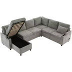 Whisen 109.9 Sectional Sofa Versatile Sofa Bed Sofa Sleeper U-shaped Sofa with Ample Storage Space
