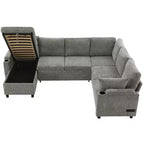 Whisen 109.9 Sectional Sofa Versatile Sofa Bed Sofa Sleeper U-shaped Sofa with Ample Storage Space