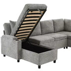 Whisen 109.9 Sectional Sofa Versatile Sofa Bed Sofa Sleeper U-shaped Sofa with Ample Storage Space