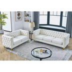 Velvet Upholstered 3-Seater Plus 2-Seater Sofa Set Combination for Elegant Living Spaces