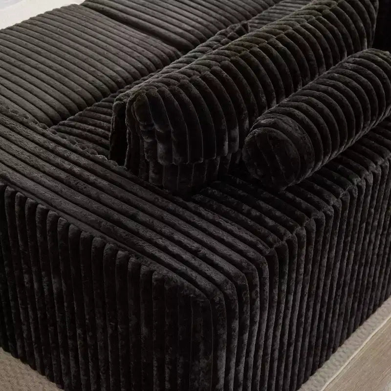 87 Oversized Lounge Chaise: No Assembly, Cloud Plush Loveseat with 2 Removable Footstools - Fluffy Modern Sleeper for Living Room and Bedroom