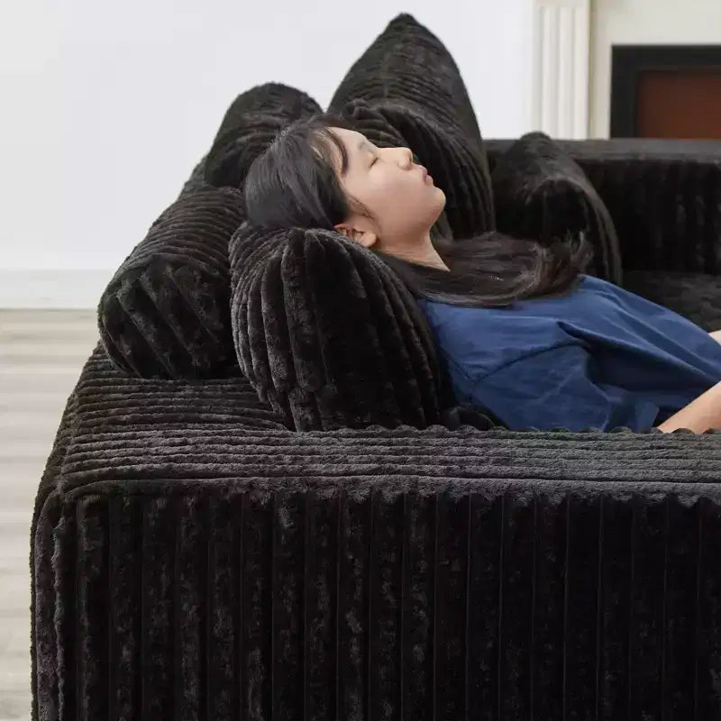 87 Oversized Lounge Chaise: No Assembly, Cloud Plush Loveseat with 2 Removable Footstools - Fluffy Modern Sleeper for Living Room and Bedroom