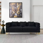 81-Inch Oversized 3-Seater Sectional Sofa for Living Room - Comfortable Fabric with Deep Seating and 3 Pillows