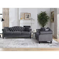 Velvet Upholstered 3-Seater and 2-Seater Combined Sofa Set