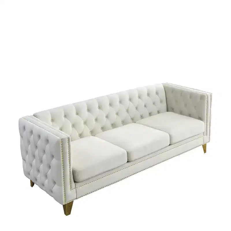 Elegant Living Spaces 3-Seater and 2-Seater Velvet Upholstered Sofa Set Combination