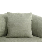 Christopher Knight Home Tadg 82 Rubberwood Boucle Upholstered 3 Seater Curved Sofa with 3 Pillows and Round Arm
