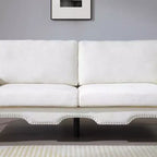 GDFStudio Sheila Linen Upholstery Sofa with Crystal button and Copper Nail