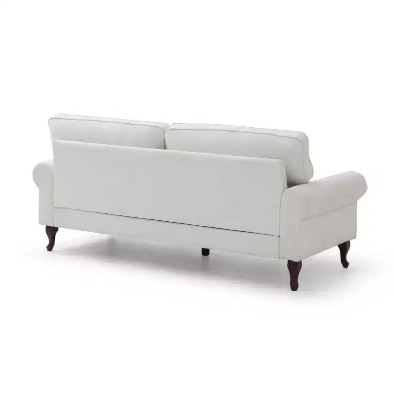 GDFStudio Sheila Linen Upholstery Sofa with Crystal button and Copper Nail