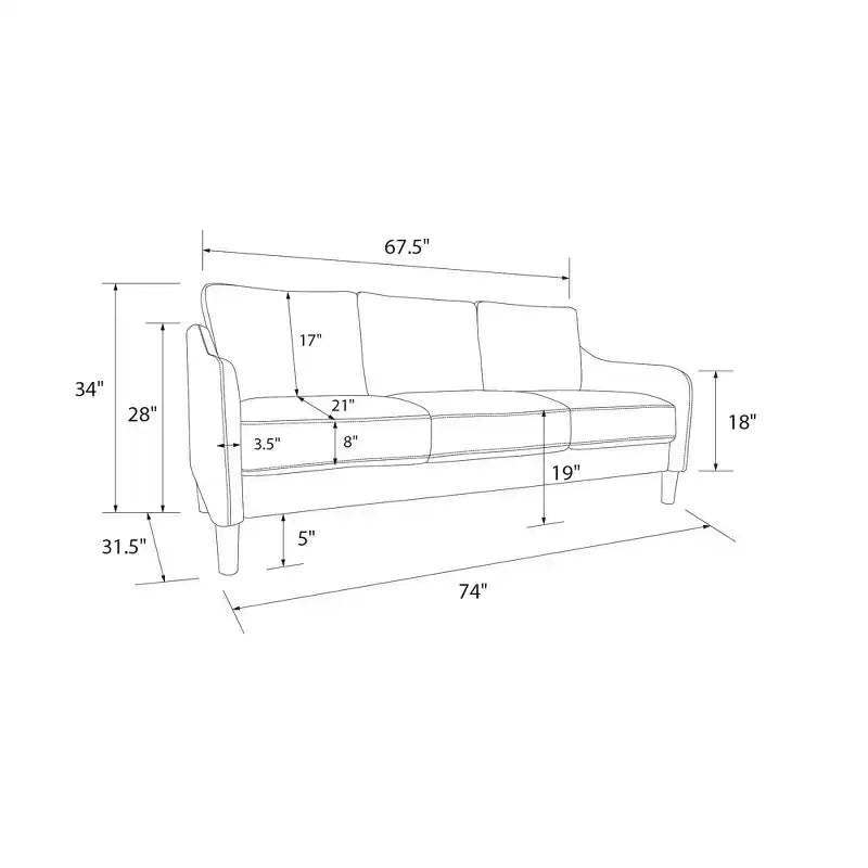 RealRooms Marselle 3-Seater Sofa