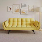 Chic Crate - High-quality 57 Inch Yellow Sofa with Soft Two Armrests & Throw Pillow for Comfortable Apartment Living in Small Spaces