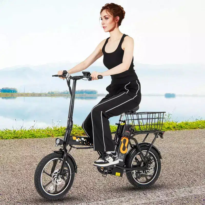 Vélo électrique pliant Costway 16 avec moteur sans balais de 650 W en pointe