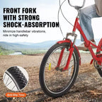 VEVOR Folding Adult Tricycle, 24-Inch Adult Folding Trikes, Carbon Steel 3 Wheel Cruiser Bike with Large Basket & Adjustable Seat