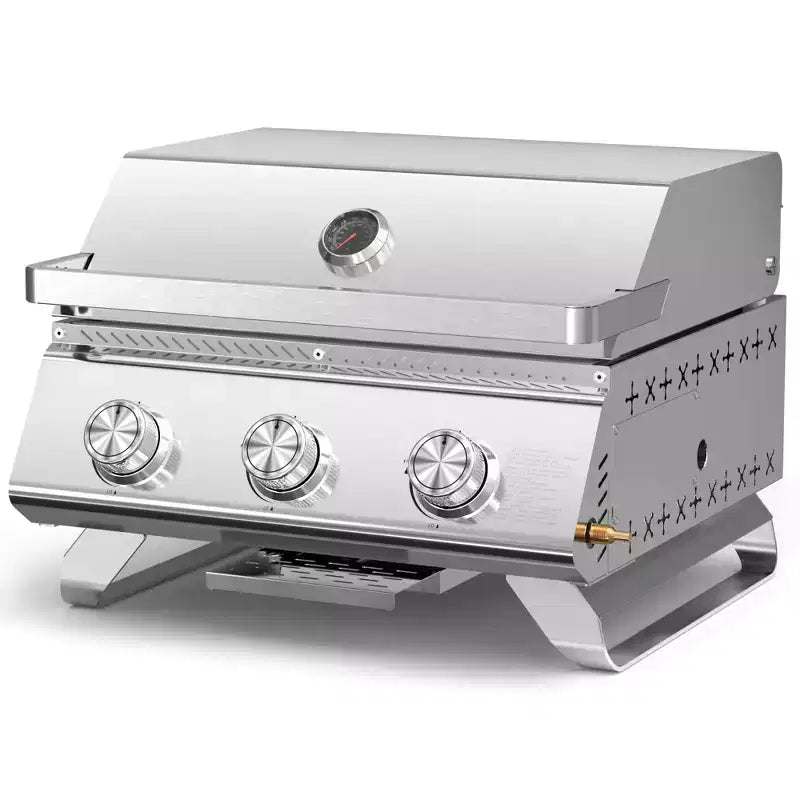 R.W. FLAME 24 Stainless Steel Griddle with 3 High-Output Burners (24,000 BTU),Ideal for Large Outdoor Gatherings, Camping, RV Trips, and Picnics
