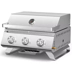 R.W. FLAME 24 Stainless Steel Griddle with 3 High-Output Burners (24,000 BTU),Ideal for Large Outdoor Gatherings, Camping, RV Trips, and Picnics
