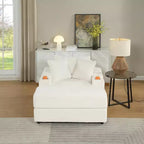 Canapé avec 2 coussins décoratifs et un pouf, Canapé confortable - Canapé profond pour salon
