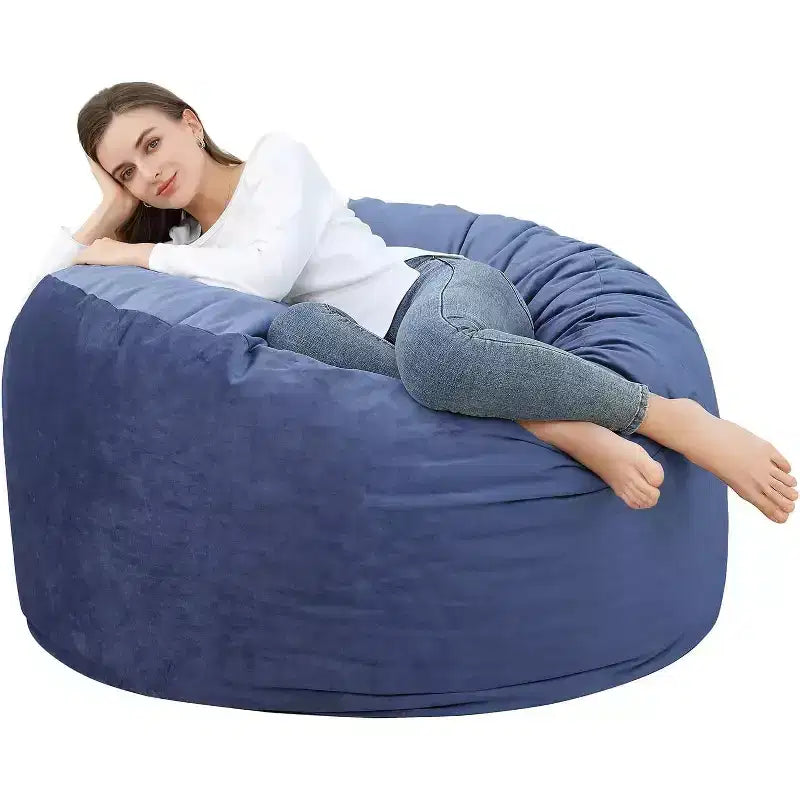 Pouf rond 4FT en velours, rempli de mousse, pour adultes et adolescents, siège doux et moelleux pour salon, dortoir ou espaces de détente