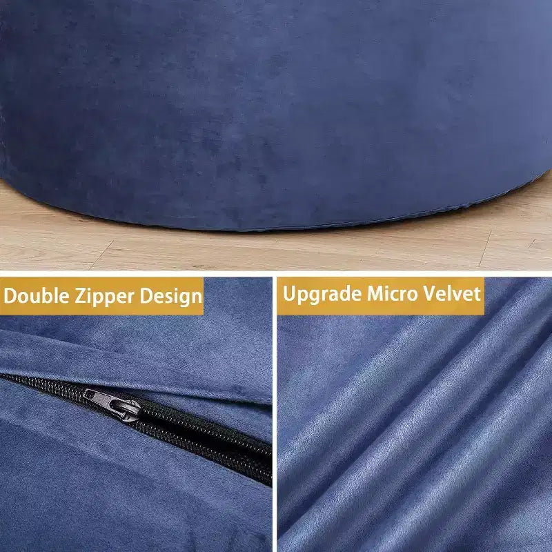 Pouf rond 4FT en velours, rempli de mousse, pour adultes et adolescents, siège doux et moelleux pour salon, dortoir ou espaces de détente