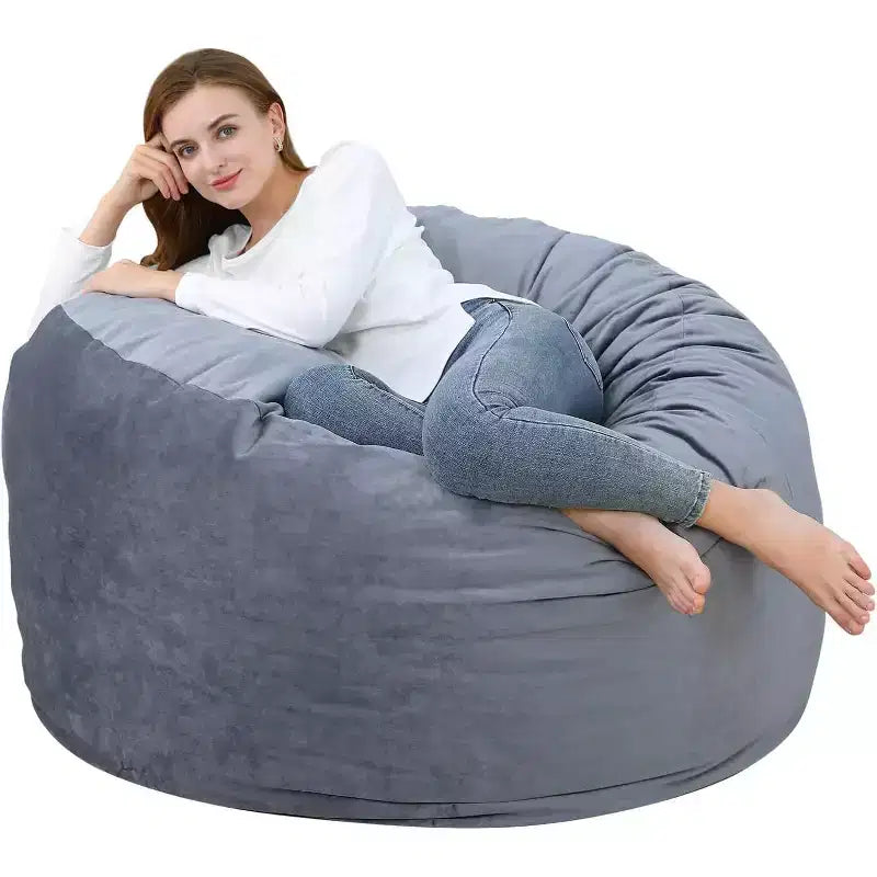 Pouf rond 4FT en velours, rempli de mousse, pour adultes et adolescents, siège doux et moelleux pour salon, dortoir ou espaces de détente