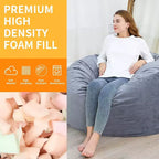 Pouf rond 4FT en velours, rempli de mousse, pour adultes et adolescents, siège doux et moelleux pour salon, dortoir ou espaces de détente