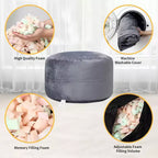 Pouf rond 4FT en velours, rempli de mousse, pour adultes et adolescents, siège doux et moelleux pour salon, dortoir ou espaces de détente