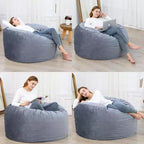 Pouf rond 4FT en velours, rempli de mousse, pour adultes et adolescents, siège doux et moelleux pour salon, dortoir ou espaces de détente